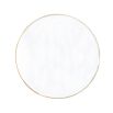 A luxurious round minimal mirror with a golden rim