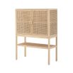 A stunning Scandinavian rattan and pinewood cabinet