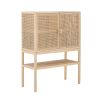 A stunning Scandinavian rattan and pinewood cabinet