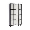 A sophisticated black crittall display cabinet with tempered glass 