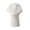 Stylish modern face decorative sculpture in white cement