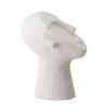 Stylish modern face decorative sculpture in white cement