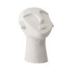 Stylish modern face decorative sculpture in white cement