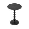 An alternative side table made from black aluminium and a twisted column design