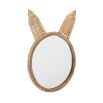 Natural rattan wall mirror with bunny ears