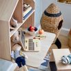 A lovely natural paulownia wood shelf and desk for kids