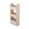 A Scandinavian-style natural paulownia wood shelf storage unit