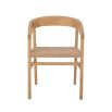 A scandi-inspired light oak chair with a braided seat