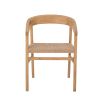 A scandi-inspired light oak chair with a braided seat