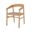 A scandi-inspired light oak chair with a braided seat