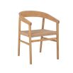 A scandi-inspired light oak chair with a braided seat