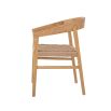 A scandi-inspired light oak chair with a braided seat