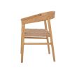 A scandi-inspired light oak chair with a braided seat