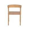 A scandi-inspired light oak chair with a braided seat