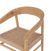 A scandi-inspired light oak chair with a braided seat