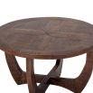 lovely structured coffee table with sloping legs and dark stain