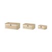 A set of 3 stylish storage boxes with a rattan finished woven design