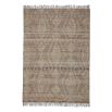 Natural geometric rug crafted out of jute and wool