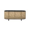 A gorgeous plant box with a woven rattan finish, rounded edges and a beautiful black frame