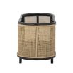 A gorgeous plant box with a woven rattan finish, rounded edges and a beautiful black frame