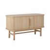 Sleek, Scandinavian-style cabinet with sliding doors