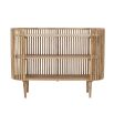Wooden bookcase with slat design