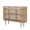 Wooden bookcase with slat design