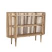 Wooden bookcase with slat design
