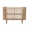 Wooden bookcase with slat design
