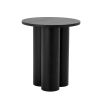 tall black coffee table with a stunning textured base