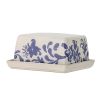 Butter box in elegant blue and white floral pattern