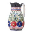 Ceramic vase with floral multi coloured design