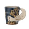 White mug with bird style handle
