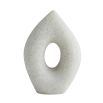 Set of three white ricestone sculptures with hollow centre