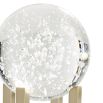 Set of three crystal balls sat atop a sculptural brass base each