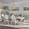 White wood extendable dining table