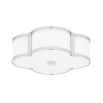 A luxurious polished nickel and white glass ceiling lamp