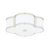 A luxurious polished nickel and white glass ceiling lamp