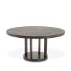 Sophisticated round dining table with plinth base