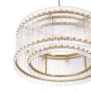 lovely classic chandelier in a circle of antique brass and ribbed glass