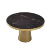 Gold base table with marble affect top