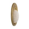 Enchanting wall light with vintage brass frame and elegant alabaster shade