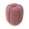 Beautiful boucle stool with fluting and a rose coloured finish