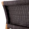 Gorgeous scandi-inspired dining chair with black woven backrest and wooden legs