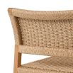 Gorgeous scandi-inspired dining chair with natural woven backrest and wooden legs