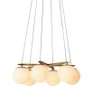 Brass ceiling light with suspended orbs