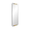 Angular long wall mirror with brass detail edges