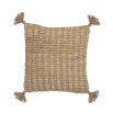 Textured jute cushion with tassel details