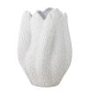 Nature-inspired shape vase in white with crackle glaze