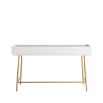 Classy and contemporary desk with brass legs and two storage drawers